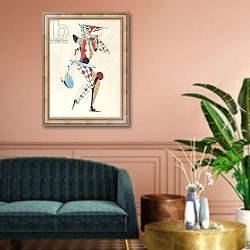 «Costume design for a Harlequin» в интерьере классической гостиной над диваном