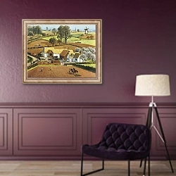 «The Farmer's Life» в интерьере в классическом стиле в фиолетовых тонах