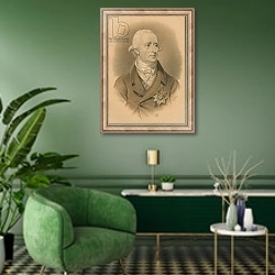 «Sir Philip Francis» в интерьере гостиной в зеленых тонах