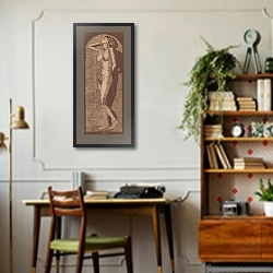 «Vrouwelijk naakt staand» в интерьере кабинета в стиле ретро над столом