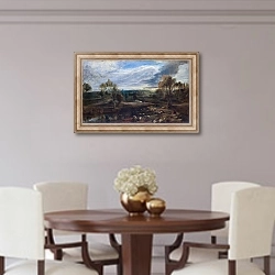 «Пейзаж с пастухом и его стадом 1» в интерьере столовой в классическом стиле