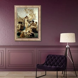 «Рождение Венеры» в интерьере в классическом стиле в фиолетовых тонах