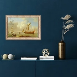 «Royal Yacht becalmed at Anchor» в интерьере в классическом стиле в синих тонах