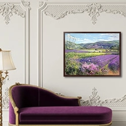 «Lavender Fields in Old Provence» в интерьере в классическом стиле над банкеткой