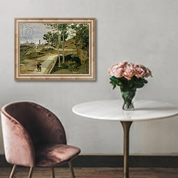 «Road from Volterra» в интерьере в классическом стиле над креслом