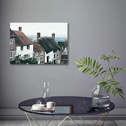 «Старые дома Голд-Хилл, Шафтсбери, Великобритания» в интерьере современной гостиной в серых тонах