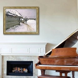«In Winter, 1898» в интерьере классической гостиной над камином
