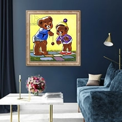 «Teddy Bear 219» в интерьере в классическом стиле в синих тонах
