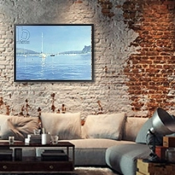 «Salcombe Yachts - Summer Heat, 2008» в интерьере гостиной в стиле лофт над диваном