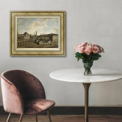«Вид на Теремной дворец и собор Спаса на Бору» в интерьере в классическом стиле над креслом