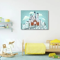 «Снежный замок» в интерьере детской комнаты для мальчика с игрушками