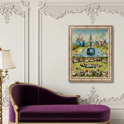 «The Garden of Earthly Delights: Allegory of Luxury, central panel of triptych, c.1500 6» в интерьере в классическом стиле над банкеткой