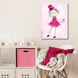 «Цветочная фея» в интерьере детской комнаты для девочки с розовыми деталями