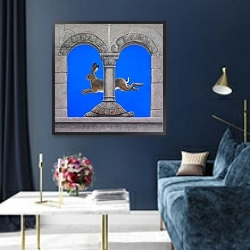 «The Hare and the Tortoise» в интерьере в классическом стиле в синих тонах
