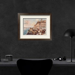 «Fortress of St. Peter and St. Paul» в интерьере кабинета в черных цветах над столом