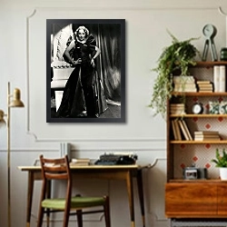 «Dietrich, Marlene 16» в интерьере кабинета в стиле ретро над столом
