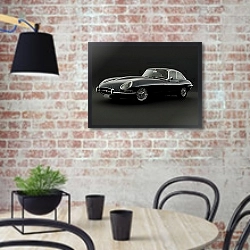 «Jaguar E-Type Coupe (Series I) '1961–67» в интерьере кухни в стиле лофт с кирпичной стеной