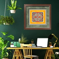«Celtic Ornament» в интерьере кабинета с зелеными стенами