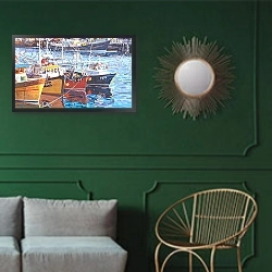 «Harbour Moorings, 2010» в интерьере в классическом стиле в синих тонах