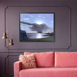«Draycote Cloud, 2004» в интерьере гостиной с розовым диваном