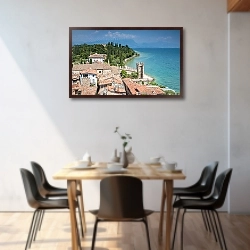 «Италия, Сирмионе. Панорамный вид с замка на озеро Гарда» в интерьере 