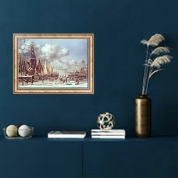 «A Winter Scene in Amsterdam» в интерьере в классическом стиле в синих тонах