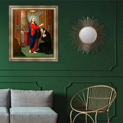 «Христос, благословляющий коленопреклоненного мужчину (Сон Боровиковского)» в интерьере классической гостиной над диваном