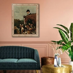 «George Wateridge, Huntsman to the New Forest Buckhounds» в интерьере классической гостиной над диваном