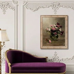 «Vase of Roses» в интерьере в классическом стиле над банкеткой