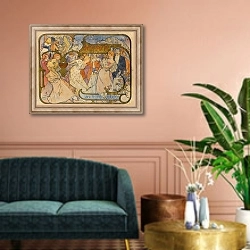 «Amants» в интерьере классической гостиной над диваном