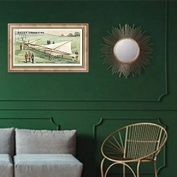 «Windham Monoplane» в интерьере классической гостиной с зеленой стеной над диваном