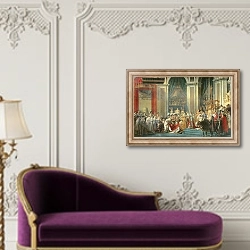 «The Consecration of the Emperor Napoleo - 1» в интерьере в классическом стиле над банкеткой