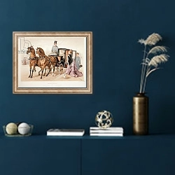 «English Horses» в интерьере в классическом стиле в синих тонах