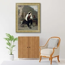 «Шарманщик. 1863 Д» в интерьере в классическом стиле над комодом