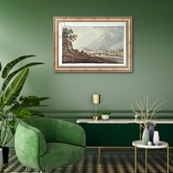 «The Grange of Borrodale» в интерьере гостиной в зеленых тонах