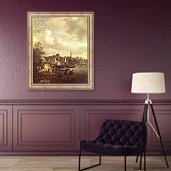 «View of Amsterdam» в интерьере в классическом стиле в фиолетовых тонах