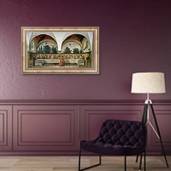«The Last Supper, 1480» в интерьере в классическом стиле в фиолетовых тонах