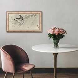 «Gray starling in storm» в интерьере в классическом стиле над креслом