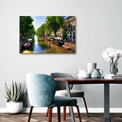 «Амстердам. Голландия 2» в интерьере современной кухни над обеденным столом