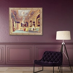 «The Blue Velvet Room, Carlton House from Pyne's 'Royal Residences', 1818» в интерьере в классическом стиле в фиолетовых тонах