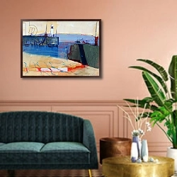 «Smeaton's Pier II» в интерьере классической гостиной над диваном