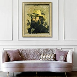 «Автопортрет 53» в интерьере гостиной в классическом стиле над диваном