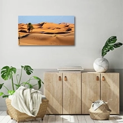 «Марокко. Sand dunes of Sahara desert» в интерьере современной комнаты над комодом
