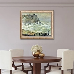 «Этретат, неспокойное море» в интерьере столовой в классическом стиле