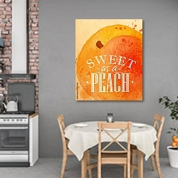 «Сладкий как персик» в интерьере кухни над обеденным столом