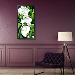 «Lilies 1» в интерьере в классическом стиле в фиолетовых тонах
