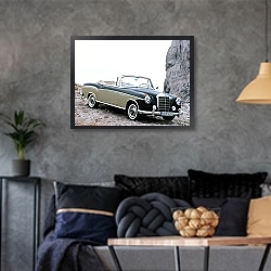 «Mercedes-Benz S-Klasse Cabriolet (W180-128)» в интерьере гостиной в стиле лофт в серых тонах