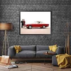 «Fiat 2300 S Сoupe '1961–62» в интерьере в стиле лофт над диваном