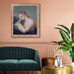 «Mary Magdalene, 1810» в интерьере классической гостиной над диваном