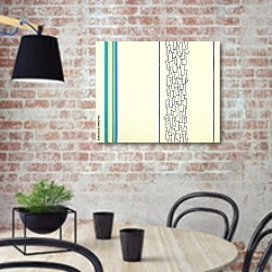 «Абстрактная картина #57 1» в интерьере кухни в стиле лофт с кирпичной стеной